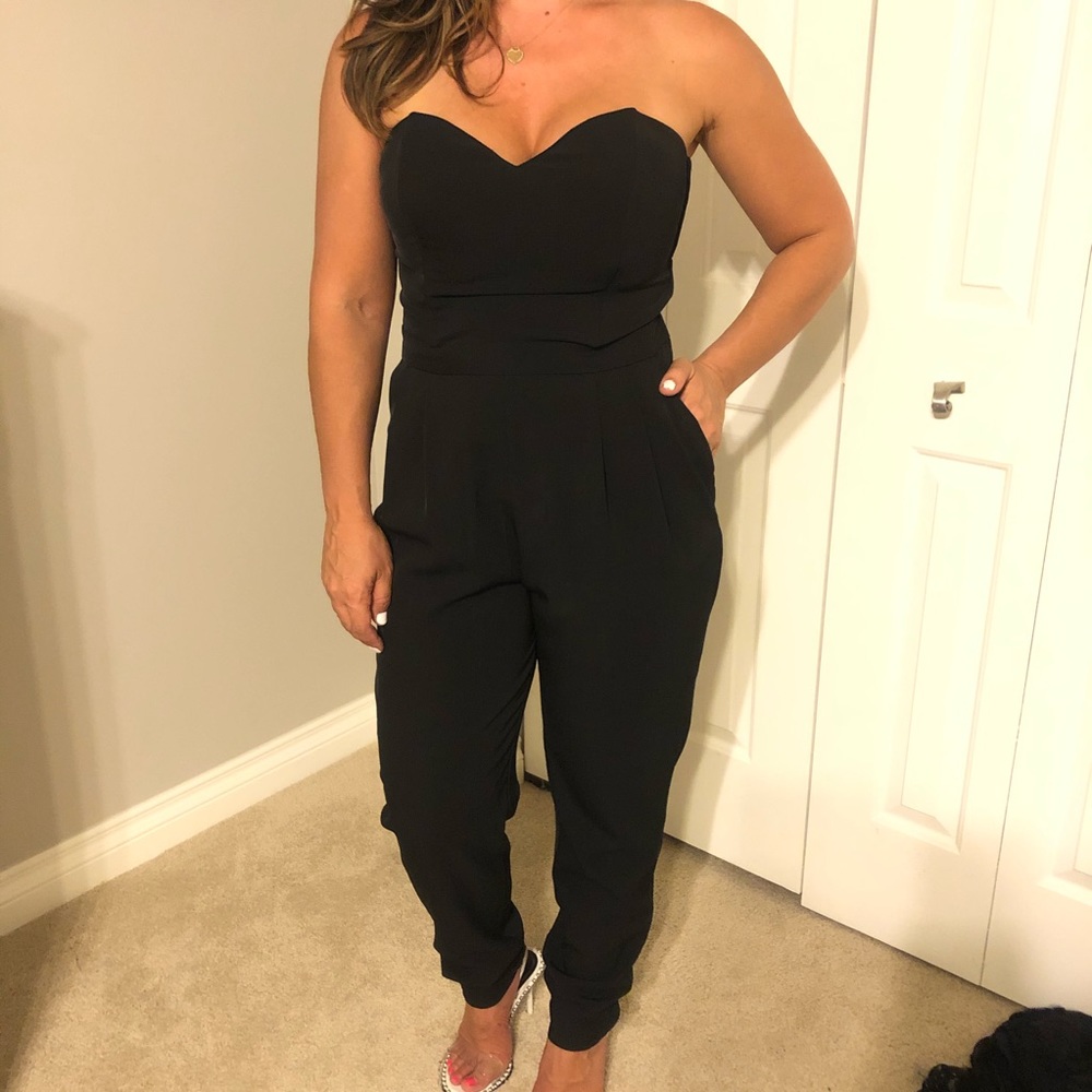 Black Strapless Jumpsuit